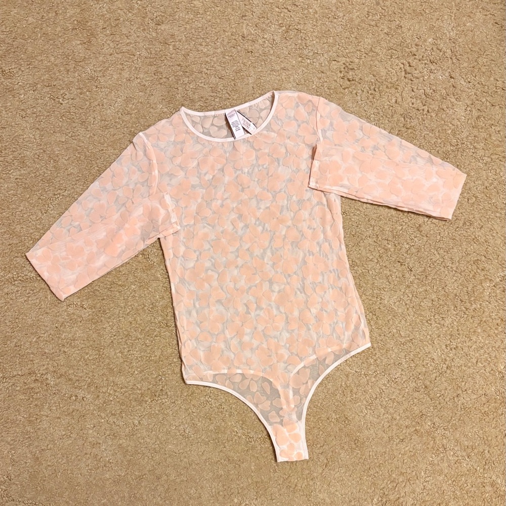 Victoria's Secret Light Pink Lace Bodysuit
